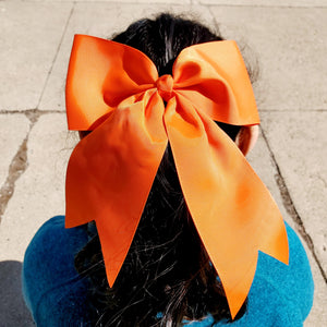 Cheer Orange Bow for Girls 7"