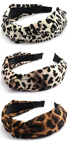 Leopard dark hand knotted headband